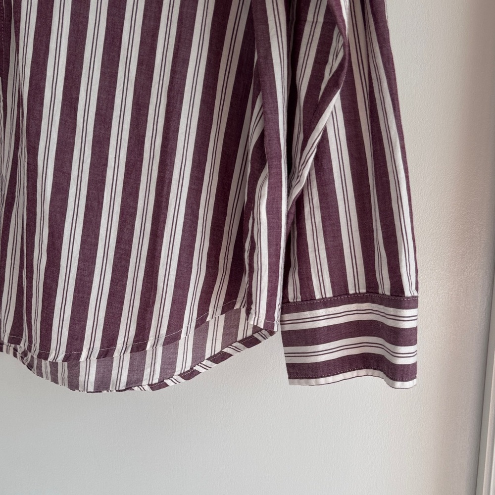 Old Navy Striped purple and White Shirt - Picture 3 of 5